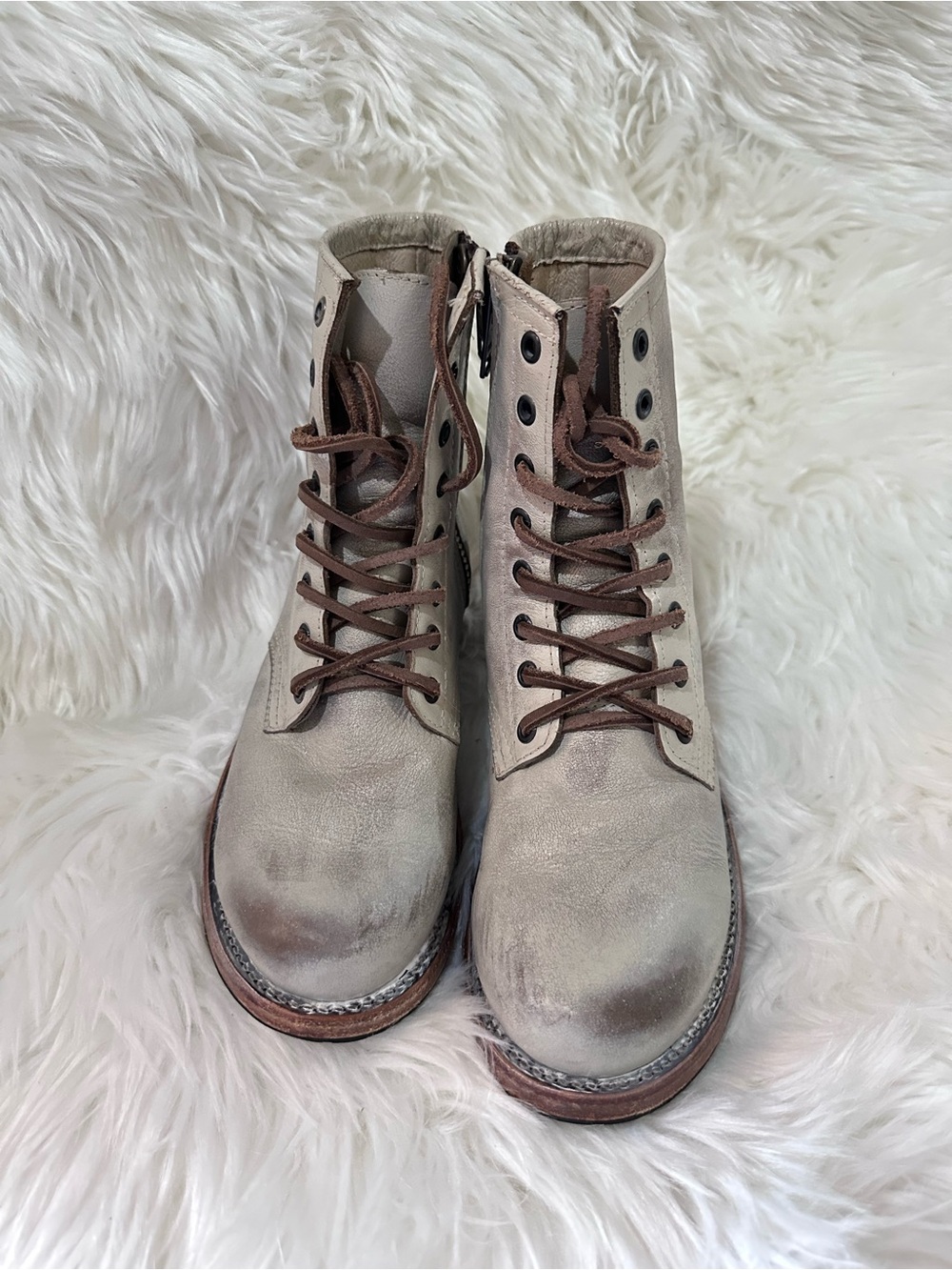 Freebird Manchester Taupe Lace-Up Leather Boots